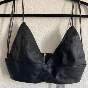 Faux Leather Bralette Size M